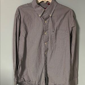 Izod Men's Blue Striped Button-Down Shirt